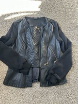 Nicole By Nicole Miller Black Faux leather Peplum Bottom jacket Size Small - $28.04