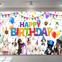 Dog Happy Birthday Backdrop Banner Puppy Photography Background Banner - £14.37 GBP