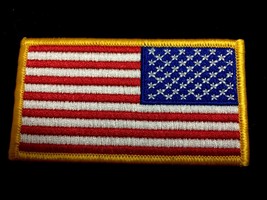 Reverse American Flag Patch USA Patch US United States Patch Embroidered Iron On - £2.23 GBP