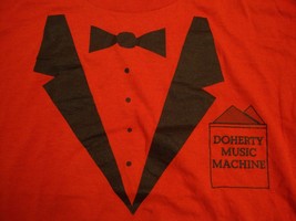 Vintage Doherty Music Machine Tuxedo Classy Fancy Casual Red T Shirt M - £12.09 GBP