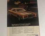 1977 Lincoln Continental Automobile Print Ad Vintage Advertisement Pa10 - £6.26 GBP