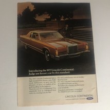 1977 Lincoln Continental Automobile Print Ad Vintage Advertisement Pa10 - $7.91