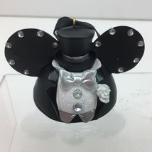 Disney Parks Just Married Groom Mickey Ears Black Tuxedo Gems Holiday Or... - $34.99