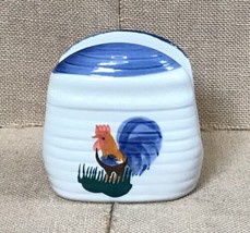 Vintage Alco Hand Painted Heavyweight Ceramic Ribbed Rooster Napkin Holder - £7.16 GBP