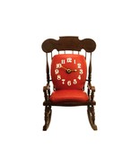 Spartus Vintage Wall/Shelf Clock, &quot;Wooden&quot; Rocking Chair, Red Cushions, ... - €41,96 EUR