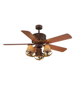 Lodge Ceiling Fan 52 in. Rustic Style Antler Kit LED Nutmeg Light Remote... - $5,685.81 MXN