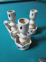 Handmade Clay Pottery 3 Candle Holders 4 1/2&quot; 3 Pcs - £42.66 GBP