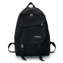 Simple Canvas Backpack Solid Color School Shoulder Bag for Teenage Boys Girls St - £20.04 GBP