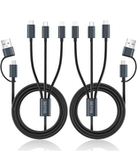Multi Charging Cable 5 in 1, 2 Pcs 4FT USB C/A Multi Charger Cable to Ty... - £11.87 GBP