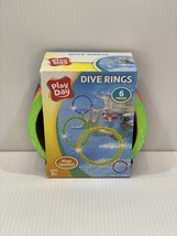 New Play Day Sparkly Dive Rings Pool Swim Water Toys 6 Multicolor Rings Ages 5+ - $9.99