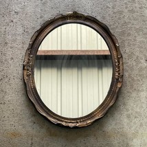 Oval Ornate Wood Wall Mirror 19x22 - £153.06 GBP