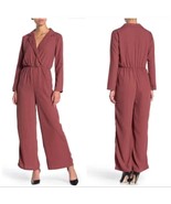 NWT GOOD LUCK GEM Long Sleeve Collared Jumpsuit Mauve Size XL Cocktail P... - $39.00
