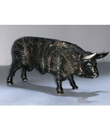 Vintage Finely Detail Tooth Pick Holder Bull Fighting Cow Sterling Silve... - $300.95