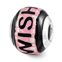 Silver Reflections Pink/Black MOP Wish Mosaic Bead QRS3199 - £22.78 GBP