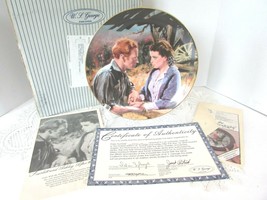 GWTW COLLECTOR PLATE SCARLETT &amp; ASHLEY GOLDEN ANNIV. 3RD BOX COA #6313 - $184.40 MXN