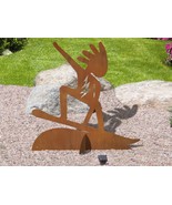 36in Tall Kokopelli Snowboarder Skiing Theme Rust Metal Yard Art Lawn Sc... - €265,21 EUR