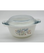 ♻️ Vintage Pyrex England Blue Floral Round Baking Casserole Dish W/Lid 2... - $34.64