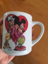 Vtg DISNEY Mickey  Minnie Mouse Heart Design REUTTER Porcelain Mug West Germany - £20.56 GBP