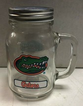 NCAA Florida Gators Mason Jar 20oz Glass With Lid Mug Cup - £21.17 GBP