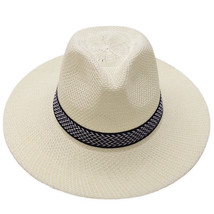 HOT White Straw Jazz Fedora Hat Trilby Cuban Sun Cap - Panama Short Brim... - £12.94 GBP