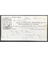 1870 Woodberry Mills Cotton Duck Hingham Cordage Billhead Boston MA Whit... - $26.93