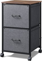 DEVAISE 2 Drawer Mobile File Cabinet, Rolling Printer Stand, Fabric Vertical - £41.55 GBP