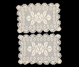 Vintage Handmade Crochet Lace Placemats Set of 10 w/ Table Runner 29"x12" image 6