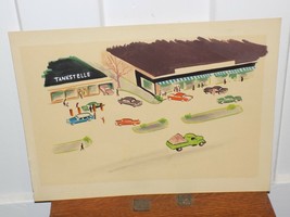Vintage Original Illustration by Roger Duvoisin Green Truck Shopping Cen... - $3,006.07 MXN