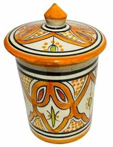 Gge &quot;Kechla&quot; Fassi Orange Multi Purpose Moroccan Coffee Sugar Canister Cookie Jar - £39.01 GBP