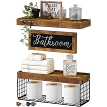 ?Bathroom Shelves Over Toilet Paper Storage Wall Mounted Farmhouse Decor Decorat - $59.99