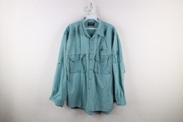 Vintage 90s Streetwear Mens Large Faded Stonewash Collared Button Shirt ... - £31.15 GBP