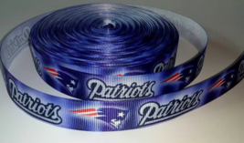 7/8&quot; New England Patriots Inspired Grosgrain Ribbon - 5 yd Pats New Design - £7.07 GBP