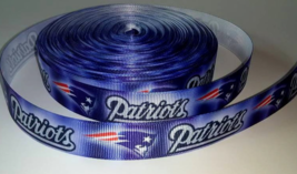 7/8&quot; New England Patriots Inspired Grosgrain Ribbon - 5 yd Pats New Design - £7.11 GBP