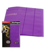 10 BCW Standard Card Sized 18-Pocket Side Loading Royal Purple Pro Binde... - $6.18