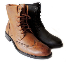 New Mens Fashion Comfort Ankle Boots Lace Up Oxfords Wing Tip Casual Dress Shoes - £47.15 GBP