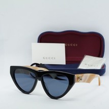 GUCCI GG1333S 004 Shiny Black/Blue 58-14-145 Sunglasses New Authentic - $244.22