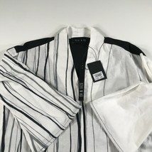 New OZAI N KU Shirt Dress Size Extra Small White Black Striped Asymmetri... - $112.19