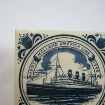 Lot 2 Vintage Holland America Line MS Statendam &amp; III Blue Delft Tile Coasters  - £12.01 GBP