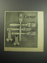 1957 Cartier Silverware Ad - Tastefully Modern Sterling Silver from Cartier - £13.82 GBP