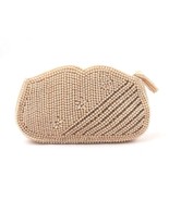 Vintage Glass Pearl Evening Bag Dainty Size Wedding Formal Zip Close - €16,88 EUR