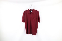 NOS Vintage 70s Streetwear Mens Medium Blank Knit Collared Pocket Polo Shirt - £94.70 GBP