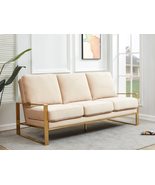 LeisureMod Jefferson Modern Velvet 3 Seater Sofa with Gold Frame Contemp... - $1,594.46