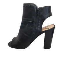 Penny Loves Kenny Sz 10 Womens Boots Black Faux Leather Open Toe Block High Heel - £22.94 GBP