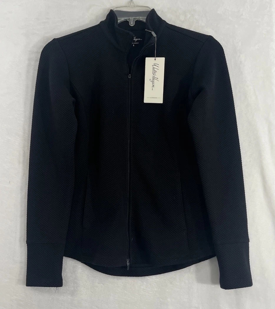 Walter Hagen Women’s Golf Jacket Black Small Full Zip UPF 50+ Pockets Ac... - $29.99