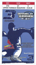 2004 World Series Ticket Stub Game 3 Red Sox @ Cardinals - £191.98 GBP