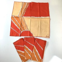 Vtg 1970s VERA Neumann Set of 4 Orange Yellow Cloth Napkins 15” x 15” - $30.86