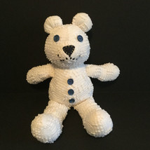 International Silver Co Vintage 80s Teddy Bear Plush 14&quot; Tall Off White - £19.31 GBP