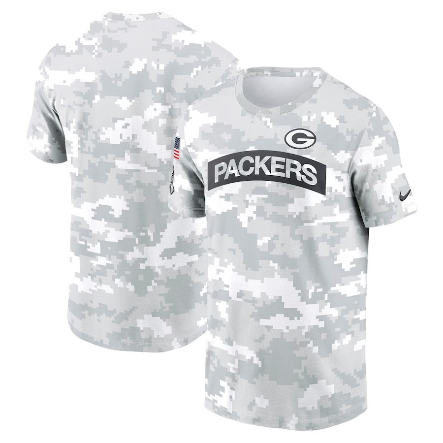 White Camo Packers 2024 Salute to Service Performance T-Shirt - Green Bay