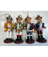 Lot 4 Wooden Jeweled Crown Christmas Nutcracker Figurines Ornaments - $36.54 CAD