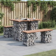 Garden Bench Gabion Design 100x70x72 cm Solid Wood Douglas - £86.09 GBP